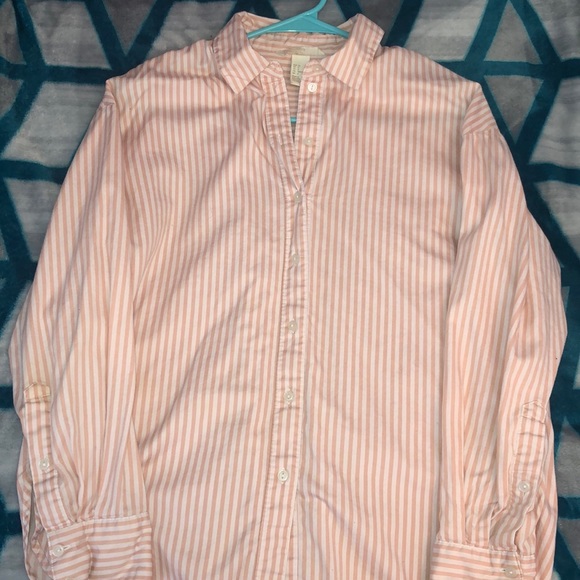 H&M Pink/White Striped Button Down - Picture 1 of 5